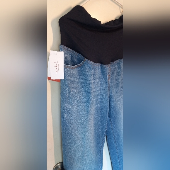 NWT Sz 12 Over Belly 90's Straight Leg Maternity Ankle Jeans - Isabel Maternity - Picture 6 of 15